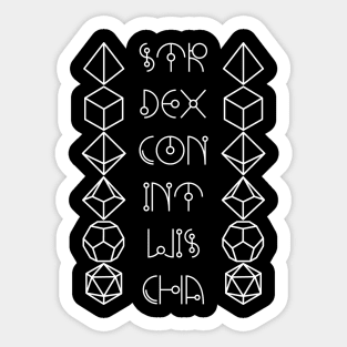 Character Abilities Dice Sticker